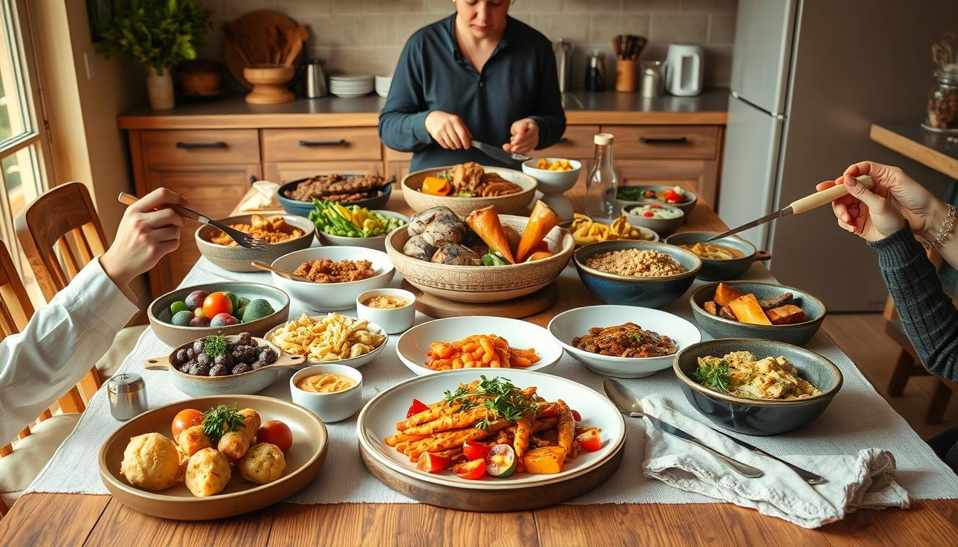 Seasonal meal prepared in a home kitchen